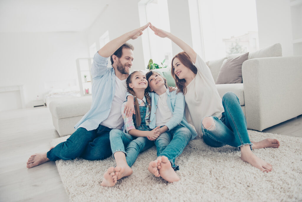 Family in an Orange County home